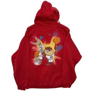Space Jam Tune Squad Hoodie Mens Large Red Bugs Bunny Tasmanian Devil 00149288